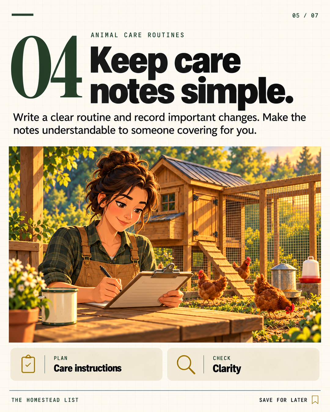 4. Keep care notes simple.