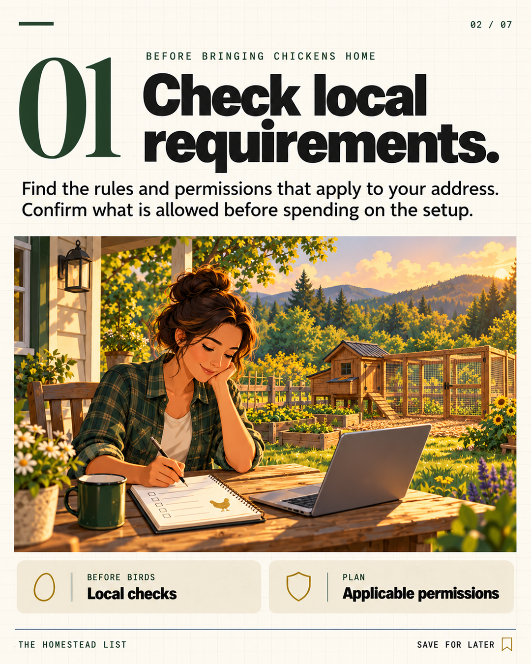 1. Check local requirements.