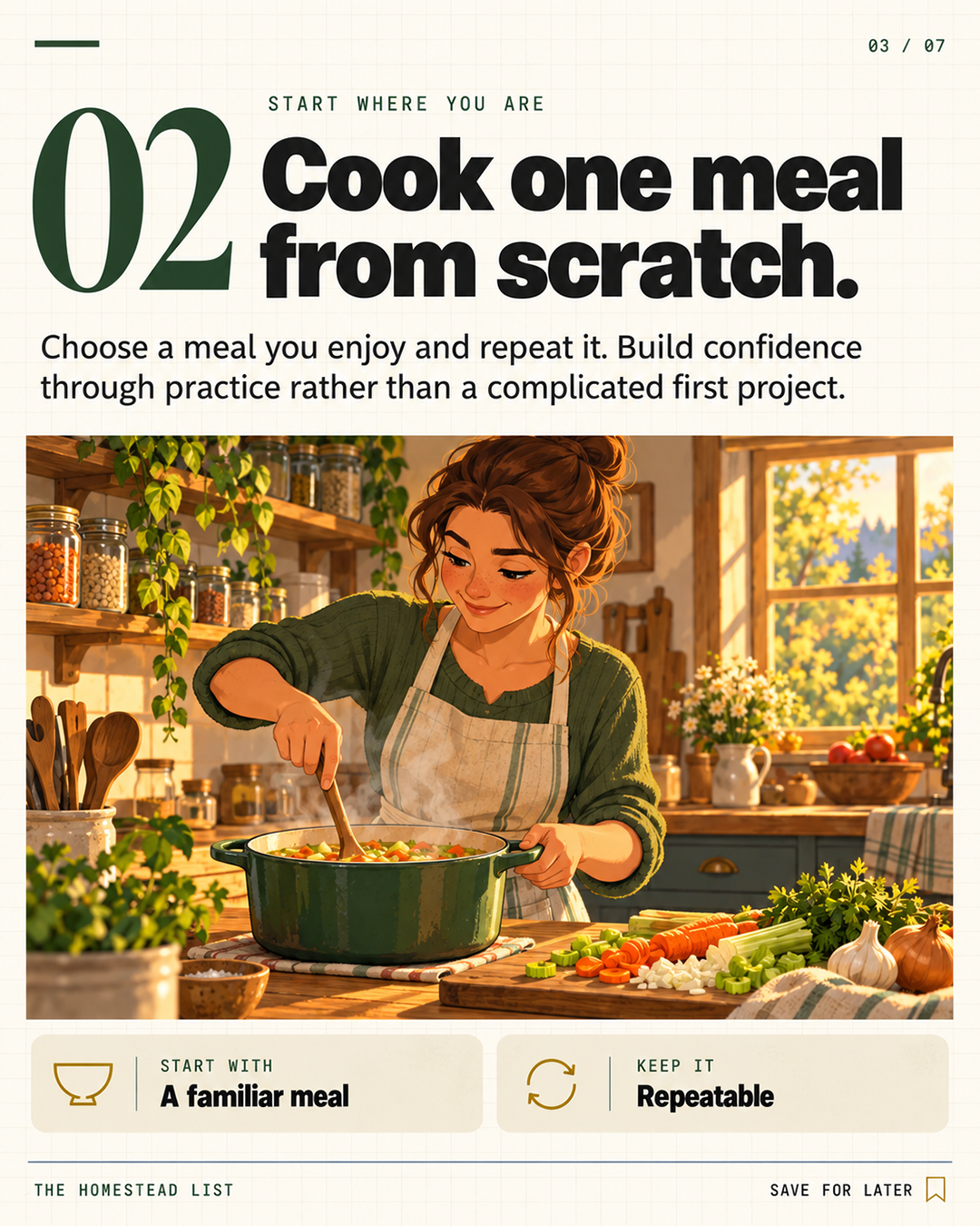 2. Cook one meal from scratch.