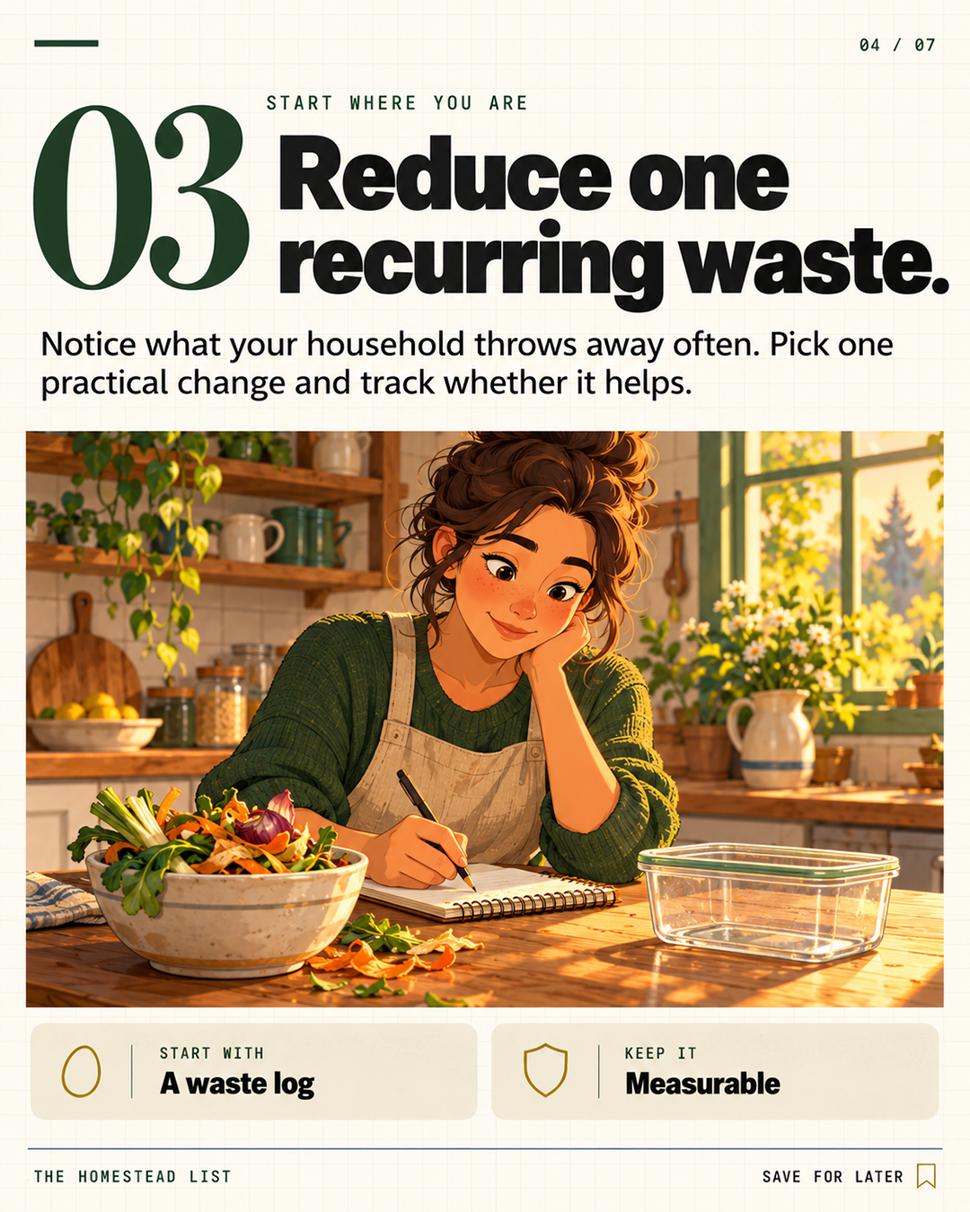 3. Reduce one recurring waste.