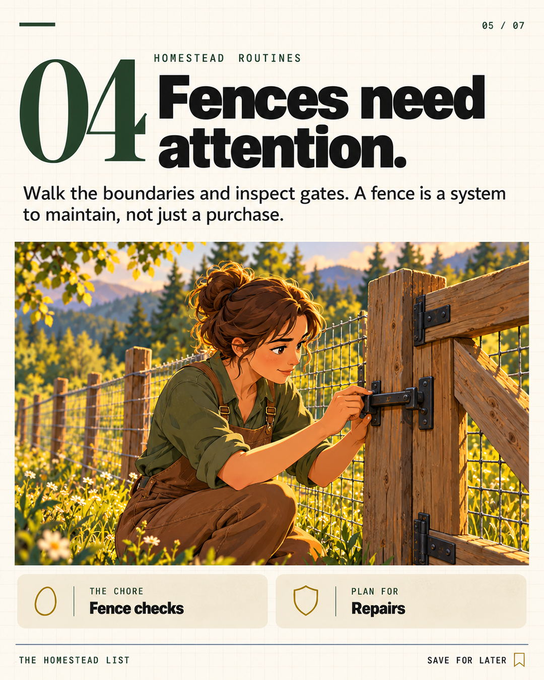 4. Fences need attention.