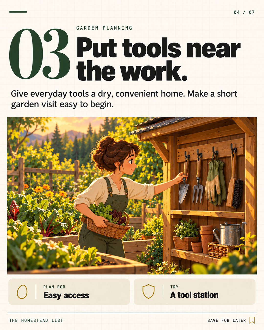 3. Put tools near the work.