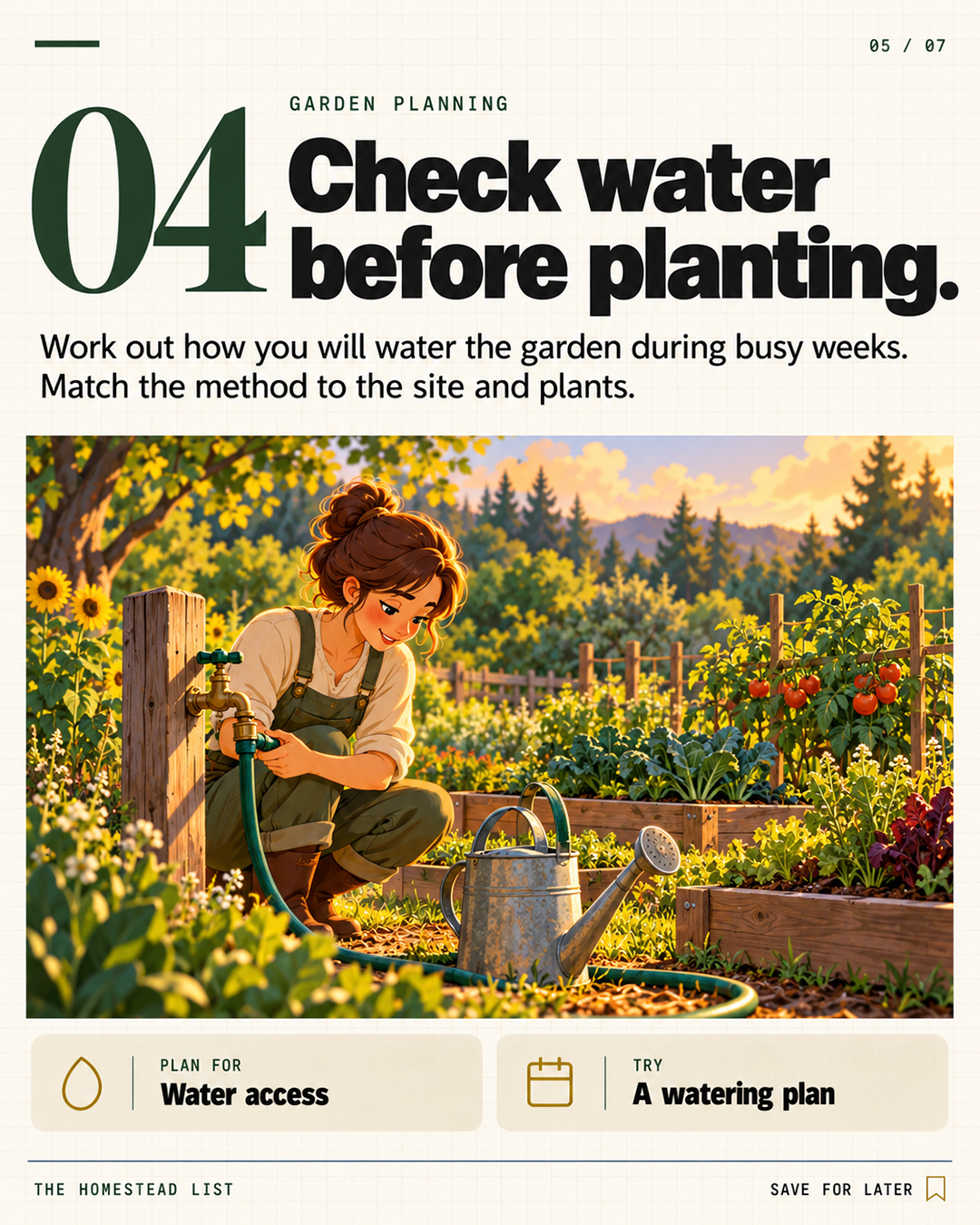 4. Check water before planting.