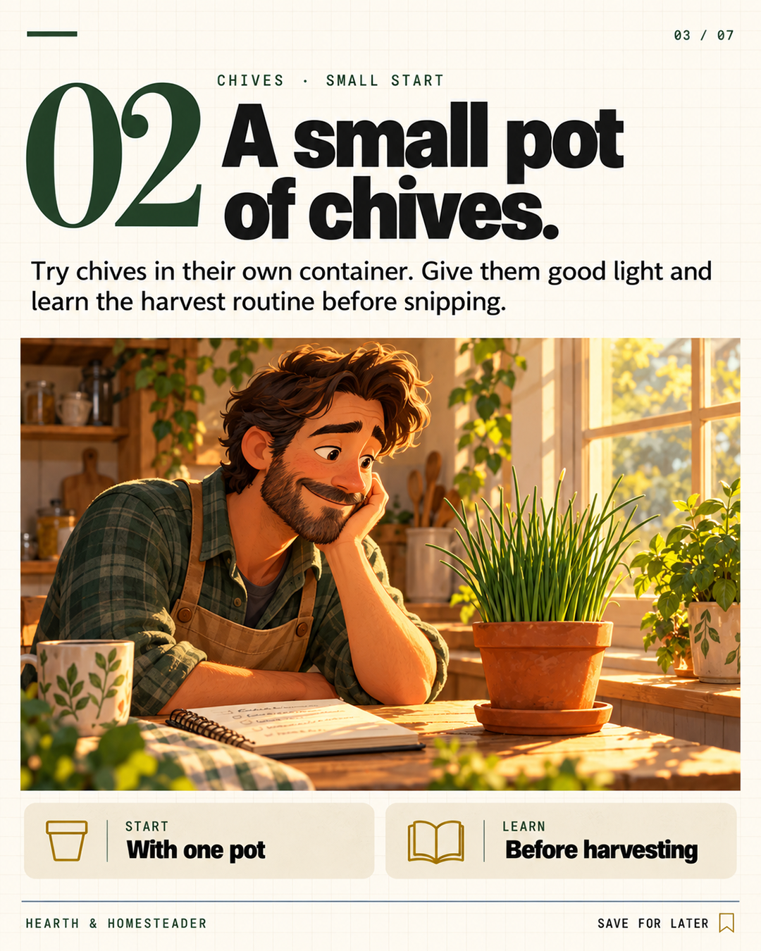 2. A small pot of chives.