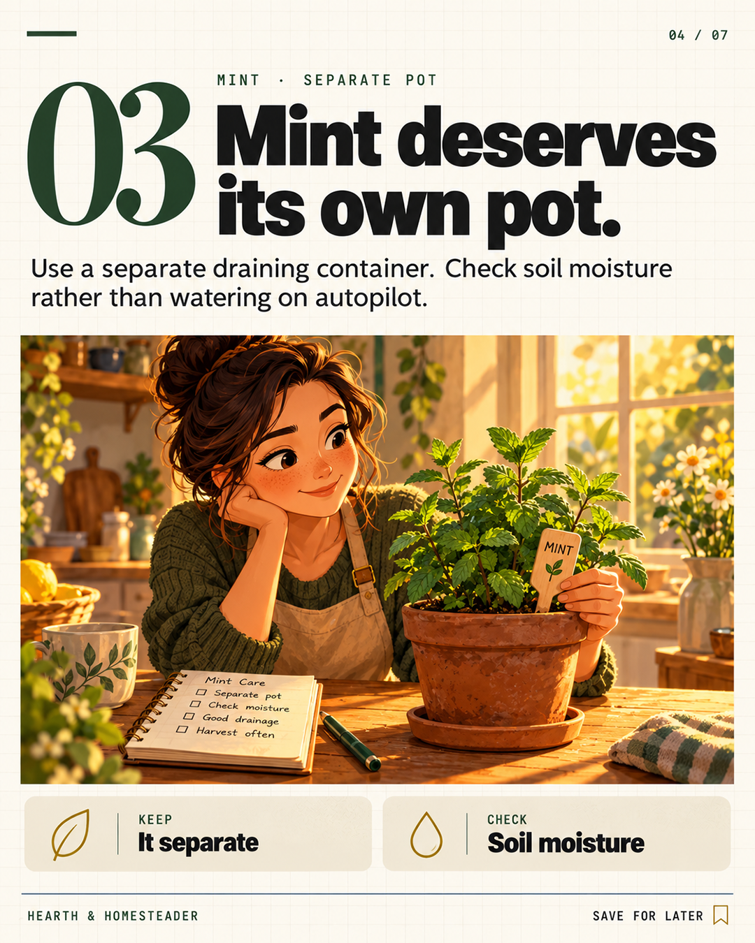 3. Mint deserves its own pot.