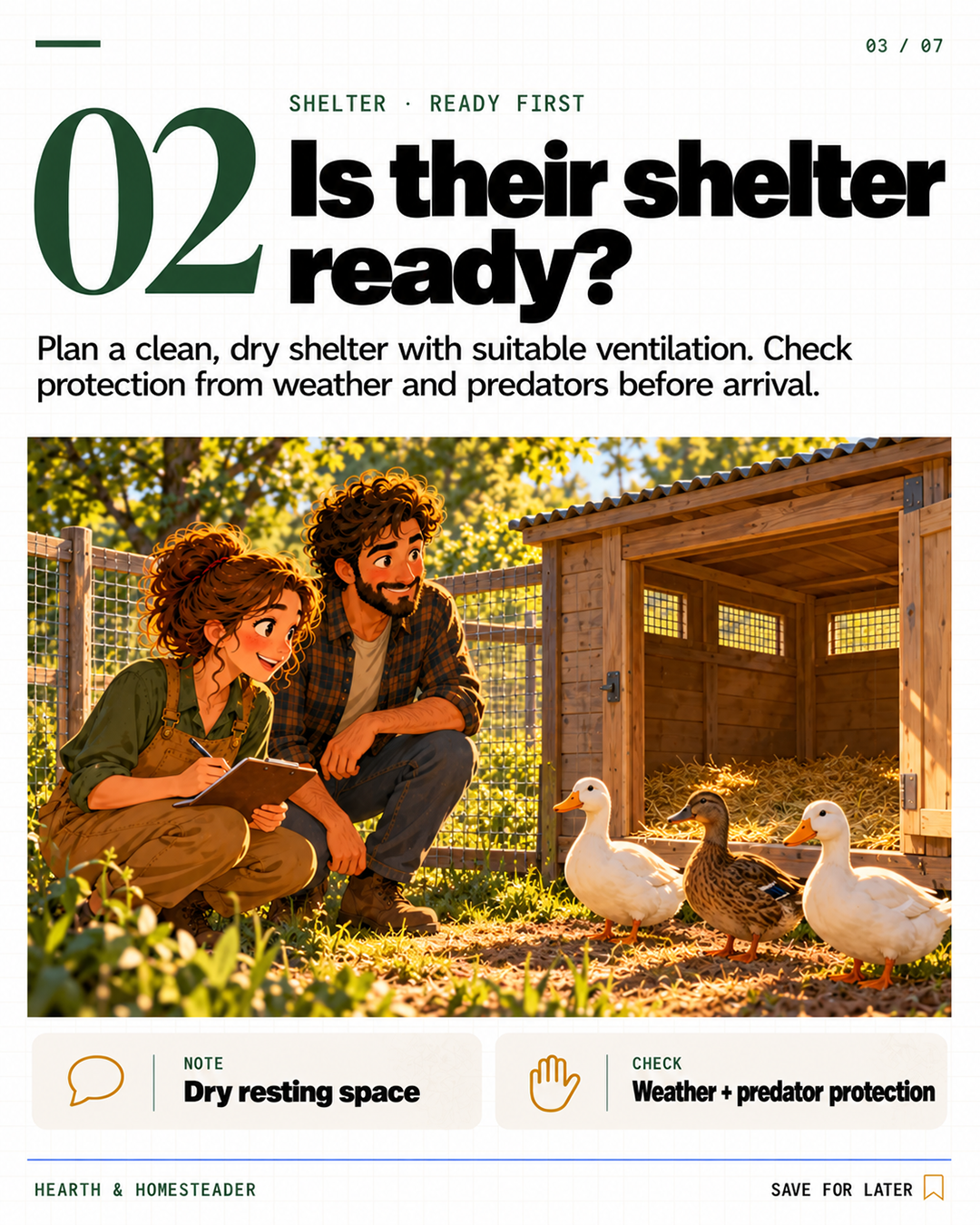 2. Is their shelter ready?