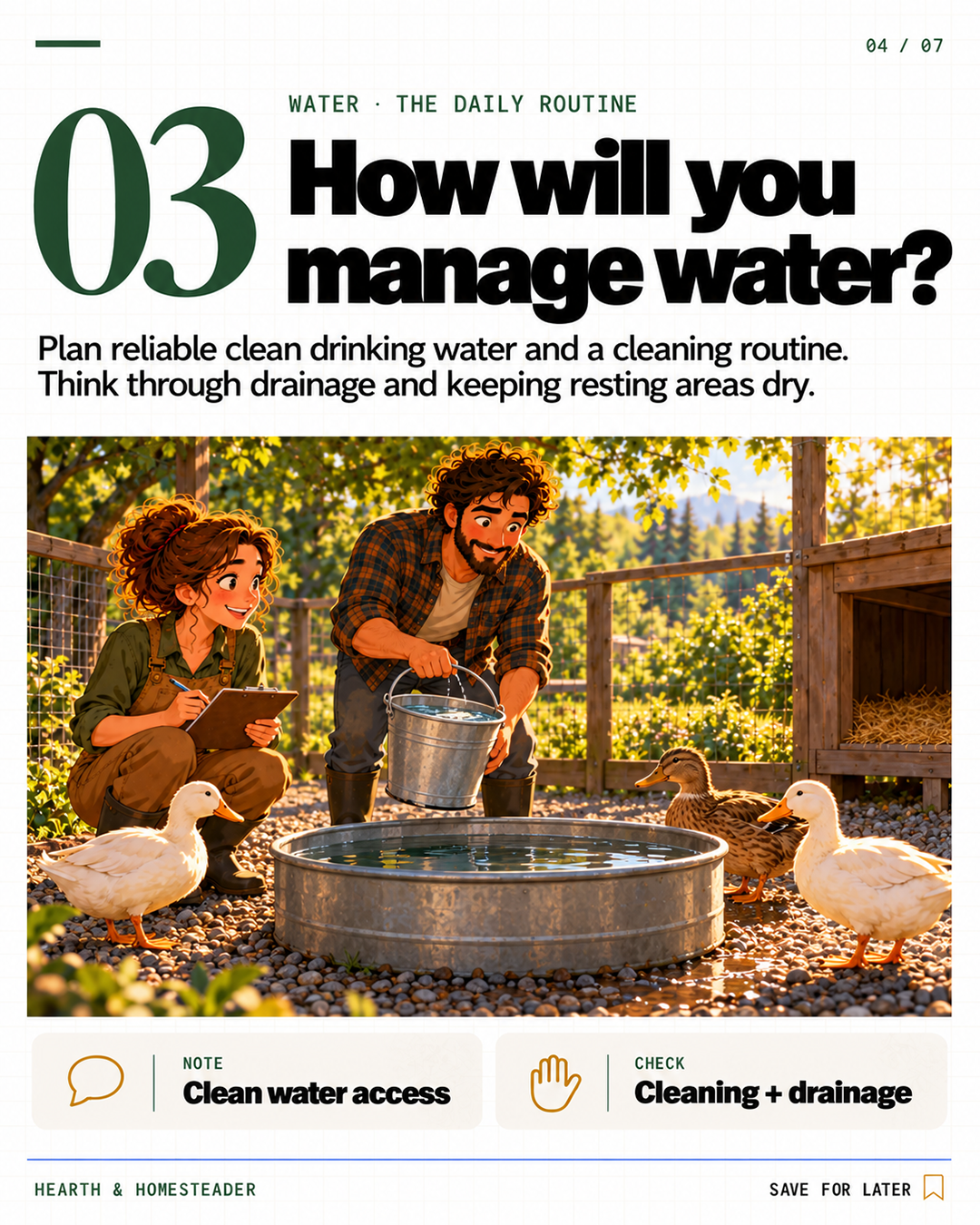 3. How will you manage water?