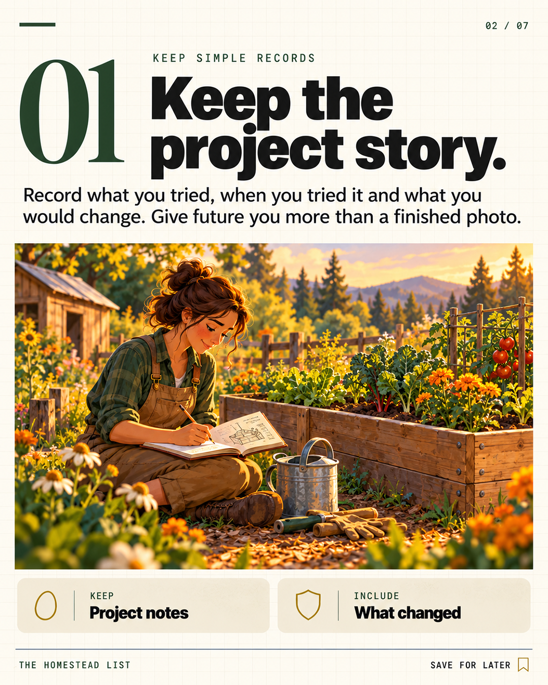 1. Keep the project story.