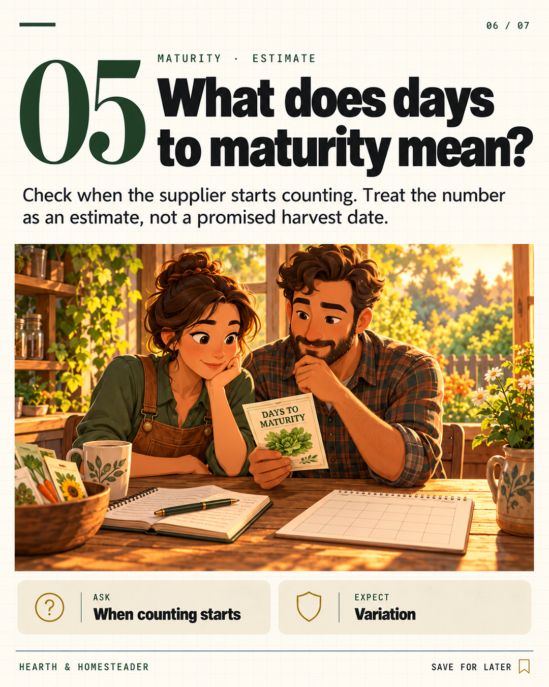 5. What does days to maturity mean?