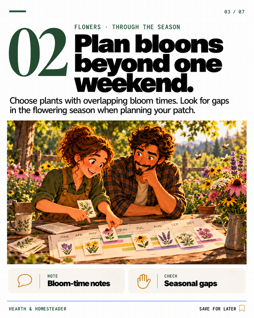 2. Plan blooms beyond one weekend.