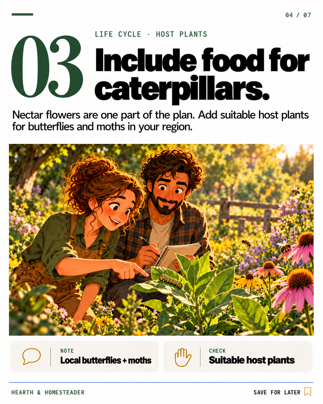 3. Include food for caterpillars.