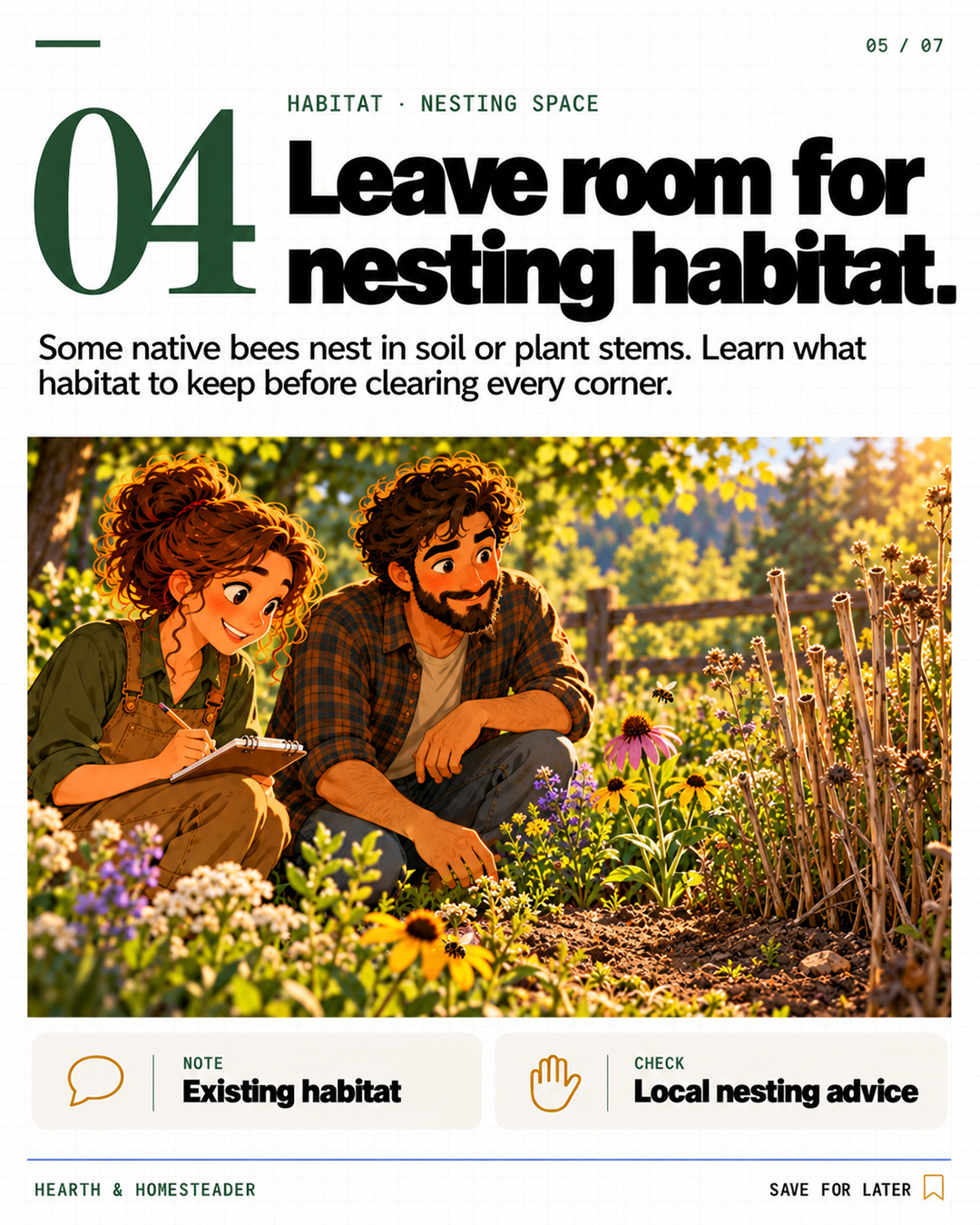 4. Leave room for nesting habitat.