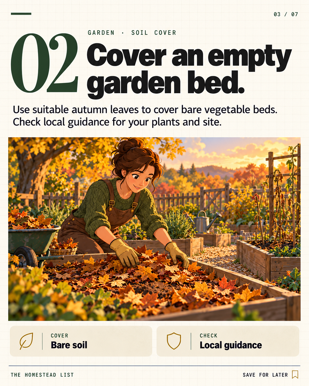 2. Cover an empty garden bed.