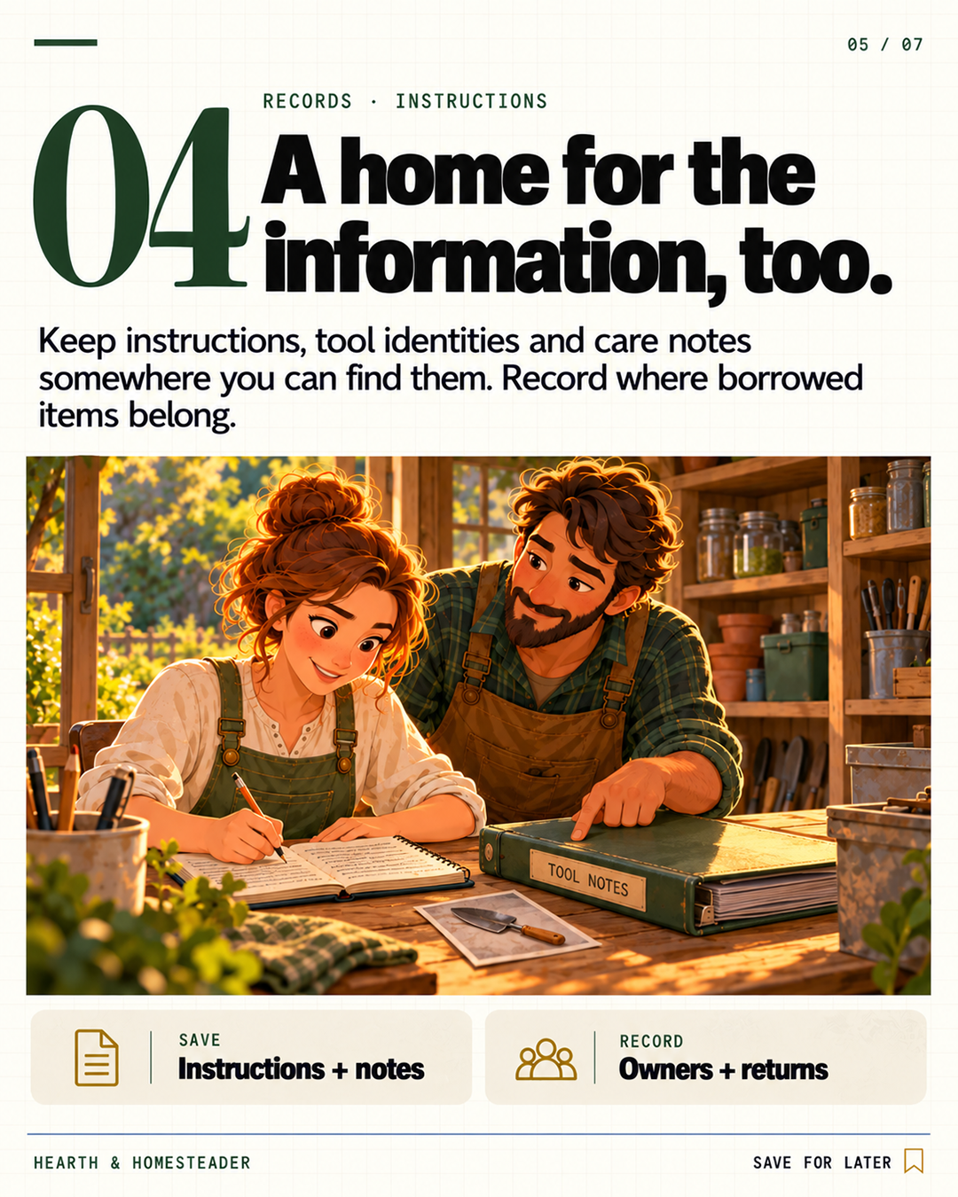 4. Give instructions a home, too.