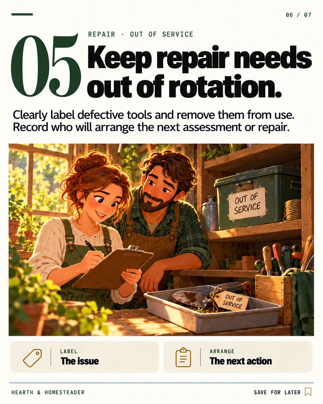 5. Keep repair needs out of rotation.
